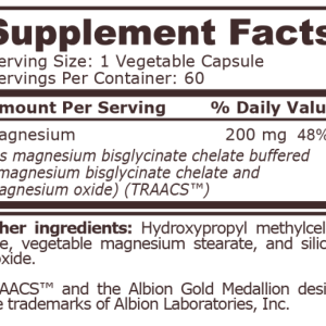 Magnesium Bisglycinate 200mg 60 kapsuli